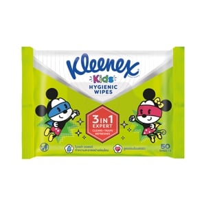 pdc_คลีเน็คซ์ (Kleenex) ผ้าเช็ดทำความสะอาดผิวแบบเปียก สูตรแอนตี้แบคทีเรีย 50 แผ่น