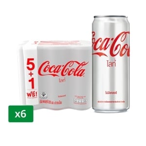 pdc_โค้ก น้ำอัดลม ไลท์ 325 มล. x 5+1 ชิ้น