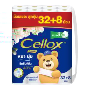 pdc_เซลล็อกซ์ กระดาษทิชชู่ พิวริฟาย พรีเมียม แพ็ค 32+8 ม้วน