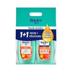 pdc_รีจอยส์ แชมพูและครีมนวดผม สูตรริช สมูท 370 มล. แพ็ค 1+1