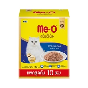 pdc_มีโอ ดีไลท์ อาหารแมวชนิดเปียก รสปลาทูน่าในเยลลี่ 70 ก. แพ็ค 10