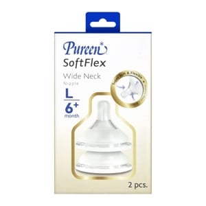 pdc_เพียวรีน จุกนมฐานกว้าง รุ่น SoftFlex 31BFD160030 ขนาด L แพ็ค 2
