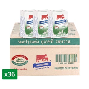 pdc_ไทย-เดนมาร์ค นมปรุงแต่งยูเอชที รสหวาน 250 มล. แพ็ค 36