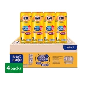 pdc_เอส-26 โกลด์ โปร นมยูเอชที สูตร 3 รสจืด 180 มล. x 36 ชิ้น