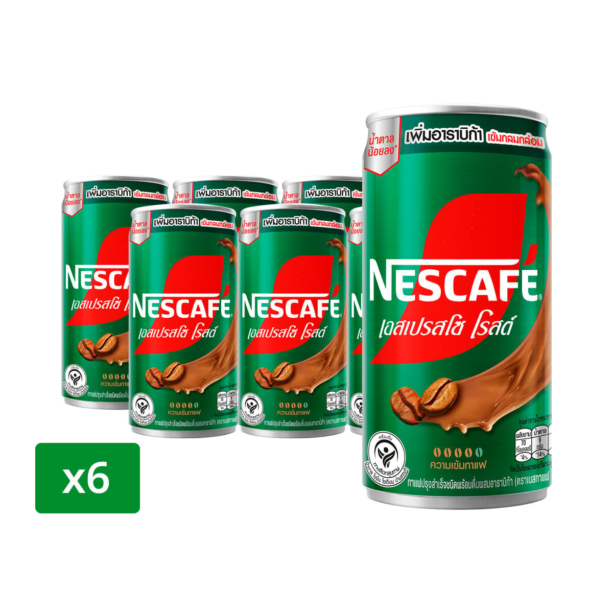 pdc_เนสกาแฟ กาแฟกระป๋องสำเร็จรูป เอสเปรสโซ โรสต์ 170 มล. แพ็ค 6