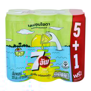 pdc_เซเว่น-อัพ น้ำอัดลม เลมอนโซดา สูตรไม่มีน้ำตาล 325 มล. x 6 ชิ้น