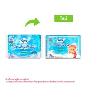 pdc_โซฟี คูลลิ่งเฟรช ผ้าอนามัยแบบมีปีก สลิม 25 ซม. 12 ชิ้น