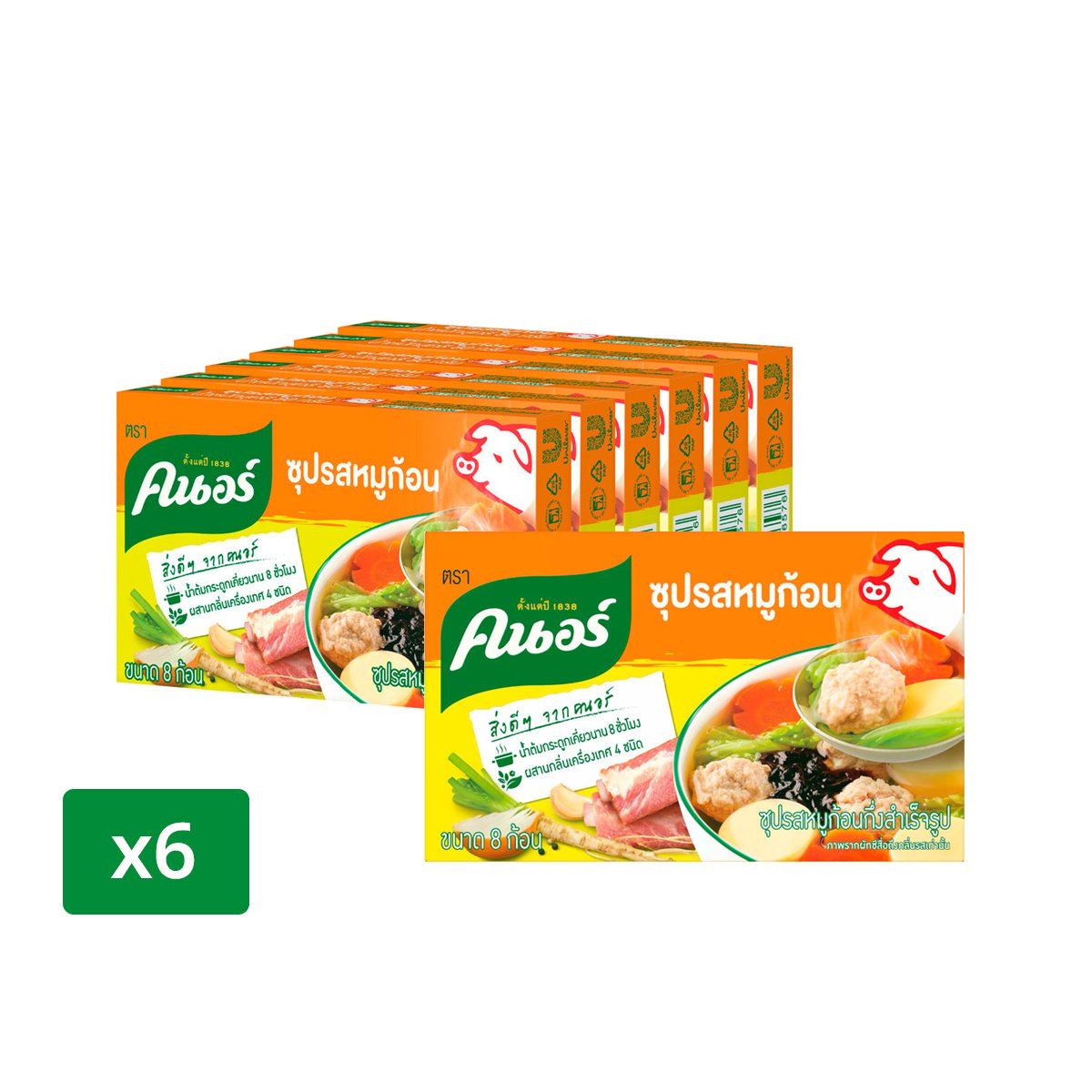 pdc_คนอร์ ซุปรสหมูก้อน 80 ก. แพ็ค 6