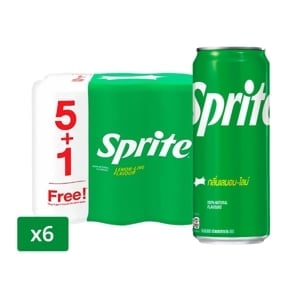 pdc_สไปรท์ น้ำอัดลม กลิ่นเลม่อน-ไลม์ 325 มล. x 5+1 ชิ้น