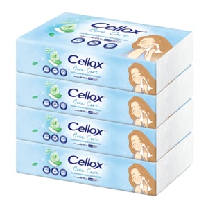 pdc_เซลล็อกซ์ กระดาษทิชชู่สำหรับเช็ดหน้า แอคเน่แคร์ซอฟท์ 100 แผ่น แพ็ค 4 ชิ้น