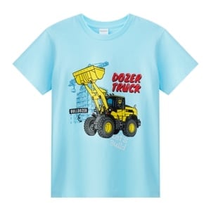 pdc_เบสิโค เสื้อยืดคอกลม พิมพ์ลายตรงอก สำหรับเด็กชาย รุ่น BVDS2406LB001 สีฟ้า