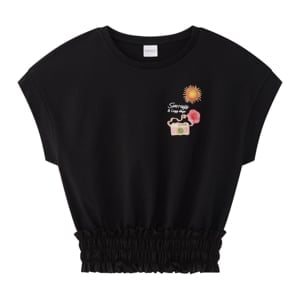pdc_เบสิโค เสื้อยืดเอวจั๊มผู้หญิง รุ่น FASL25Q2LC001 สีดำ