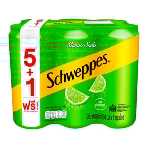 pdc_ชเวปส์ น้ำอัดลมมะนาวโซดา 330 มล. x 5+1 ชิ้น