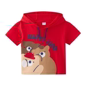 pdc_เบสิโค เสื้อยืดมีฮู้ด สำหรับเด็กชาย รุ่น FPPM2509TB05 สีแดง
