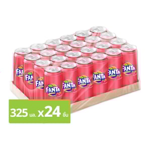 pdc_แฟนต้า น้ำแดง น้ำอัดลมกลิ่นสตรอว์เบอร์รี่ แบบกระป๋อง 325 มล. x 24 ชิ้น