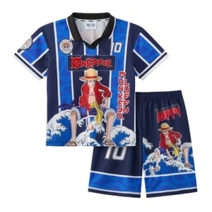 pdc_วันพีช ชุดเสื้อโปโล พิมพ์ลายลูฟี่ สำหรับเด็กผู้ชาย รุ่น FMAR2506LB020 สีฟ้า
