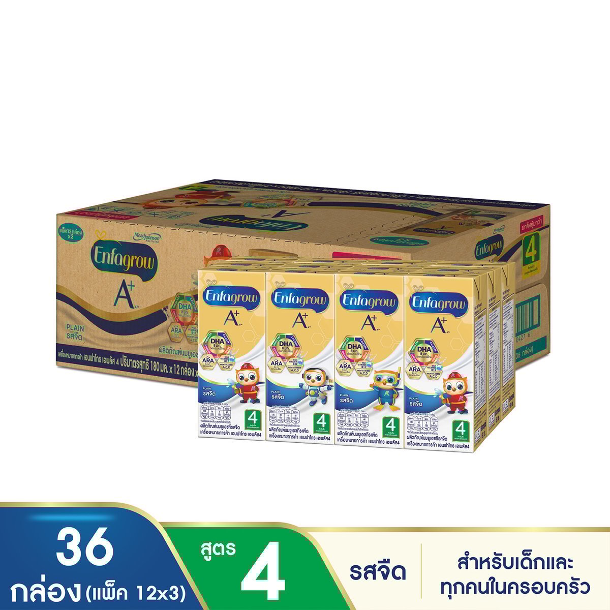 pdc_เอนฟาโกร เอพลัส นมยูเอชที สูตร 4 สำหรับเด็กอายุ 1 ปีขึ้นไปและทุกคนในครอบครัว รสจืด 180 มล. แพ็ค 36