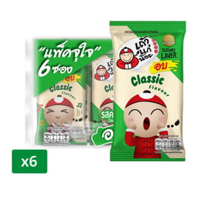 pdc_เถ้าแก่น้อย สาหร่ายอบปรุงรส รสคลาสสิก 1.3 ก. x 6 ชิ้น