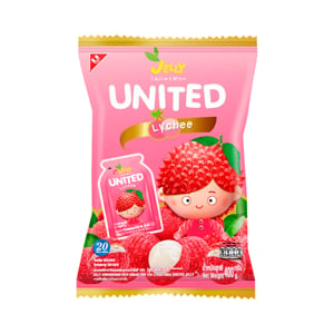 pdc_ยูไนเต็ด เยลลี่ ขนมเยลลี่คาราจีแนนผสมบุกและน้ำลิ้นจี่ 10% ขนาด 400 ก.