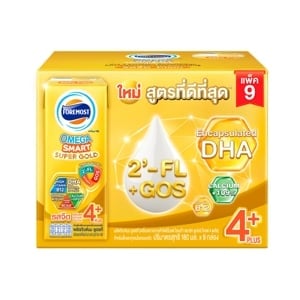 pdc_โฟร์โมสต์ นมยูเอชที โอเมก้า สมาร์ท ซูเปอร์ โกลด์ 4 พลัส รสจืด 180 มล. x 9 ชิ้น