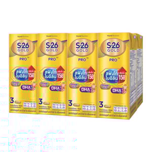 pdc_เอส-26 โกลด์ โปร นมยูเอชที สูตร 3 รสจืด 180 มล. x 8 ชิ้น