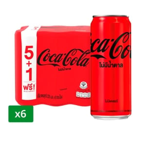 pdc_โค้ก น้ำอัดลม สูตรไม่มีน้ำตาล 325 มล. x 6 ชิ้น