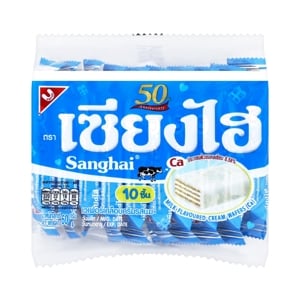 pdc_เซียงไฮ เวเฟอร์เคลือบรสนม 6 ก. แพ็ค 10 ชิ้น