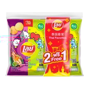 pdc_เลย์ ร็อค กุ้งเผาและน้ำจิ้มซีฟู้ด 69 ก. x 3 ชิ้น