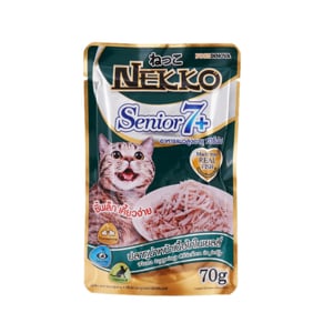 pdc_เน็กโกะ Senior 7+ อาหารแมว รสปลาทูน่าหน้าเนื้อไก่ในเยลลี่ 70 ก.