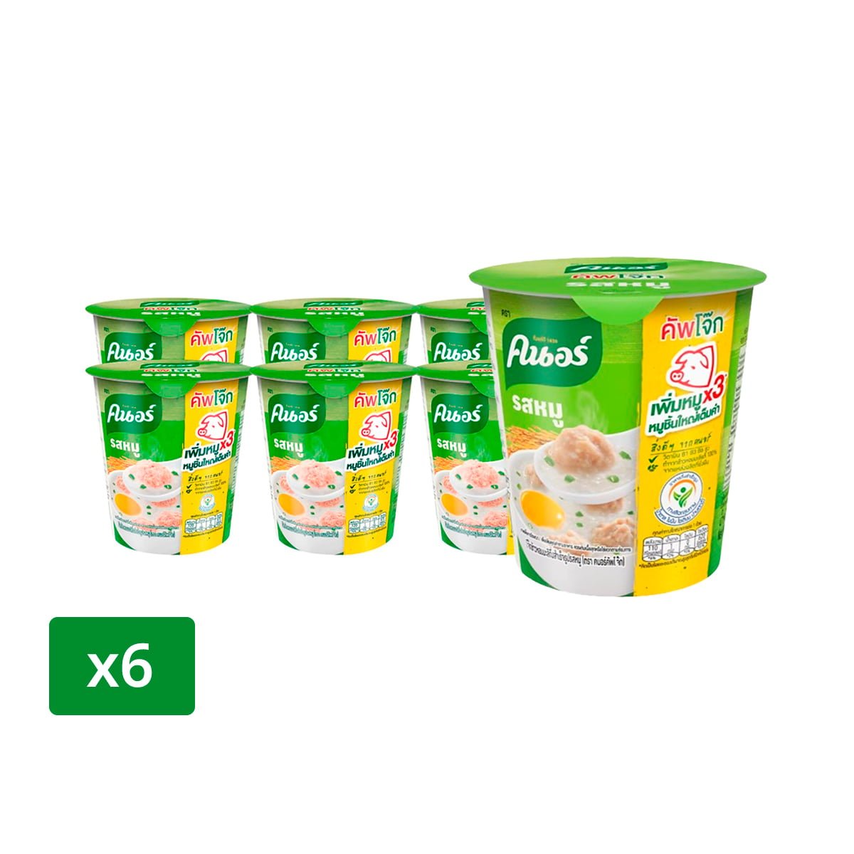 pdc_คนอร์ คัพโจ๊ก รสหมู 32 ก. แพ็ค 6 ชิ้น