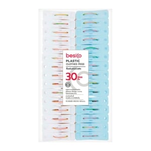 pdc_ไม้หนีบผ้าพลาสติก เกรด A รุ่น PN9077 แพ็ค 30 (สินค้าคละสี ไม่สามารถเลือกได้)