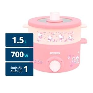 pdc_คาชิวา x เฮลโลคิตตี้ หม้อต้มไฟฟ้าพร้อมซึ้งนึ่ง 700 วัตต์ รุ่น KW-109 ขนาด 1.5 ล.