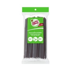 pdc_บิ๊กซี แฮปปี้ ไพรซ์ หลอดงอน้ำตาลห่อฟิล์ม ขนาด 24 ซม. 80 ชิ้น