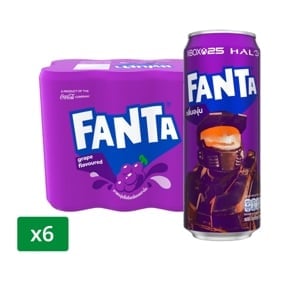 pdc_แฟนต้า น้ำอัดลม น้ำองุ่นป๊อบ 325 มล. x 5+1 ชิ้น