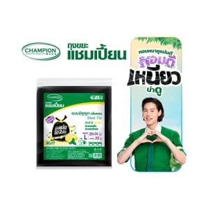 pdc_แชมเปี้ยน ถุงขยะแบบหูผูก กลิ่นมินต์ & เลมอน 26x34 นิ้ว แพ็ค 22 ใบ