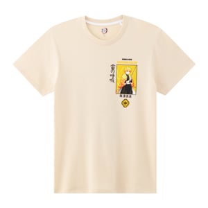 pdc_ดาบพิฆาตอสูร เสื้อยืดแขนสั้นพิมพ์ลาย สำหรับผู้ชาย รุ่น FFIM25Q3YM003 สีเบจ