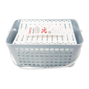 BESICO Basket with Plastic Clothespins BC185 Assorted Color
