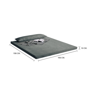 MIDAS Futon Mattress 3.5 Ft. 4" Thick BASIC LIVING Mist Grey_2