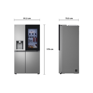 แอลจี ตู้เย็น Side By Side 22.4 Q รุ่น GC-X257ELEP สีเงิน_9
