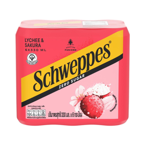 SCHWEPPES Crafted Fusions Zero Sugar Lychee & Sakura 330 ml. Pack 6_1