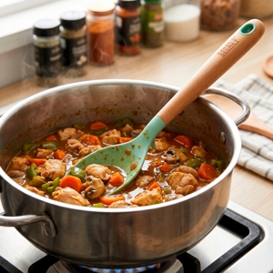 BAKER'S SECRET Spoon+Wood Handle 32.9 cm. Color Green_6