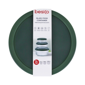 BESICO Glass Contianer Model. JTV301RD 3 pcs. Green Color_2