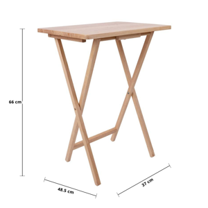 Besico Rubberwood Folding Table Natural Color_3