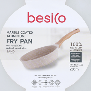 BESICO Marble Coated Aluminum Pan Model.W134CAK-0120 Pan Size 20 inch Cream Color_2