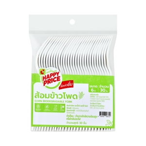 BIG C HAPPY PRICE Corn Biodegradable Spoon 6" 30 pcs.