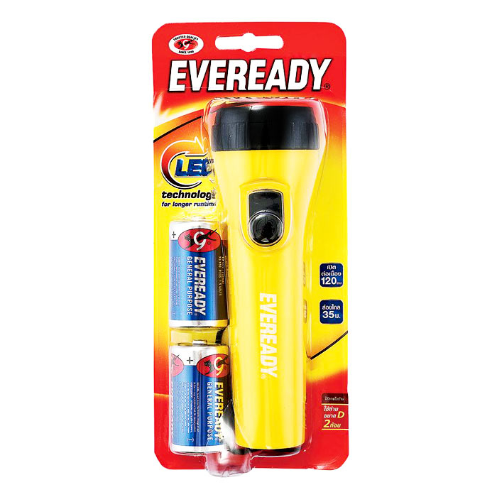 EVEREADY LED Flashlight with 2 D-Type Batteries