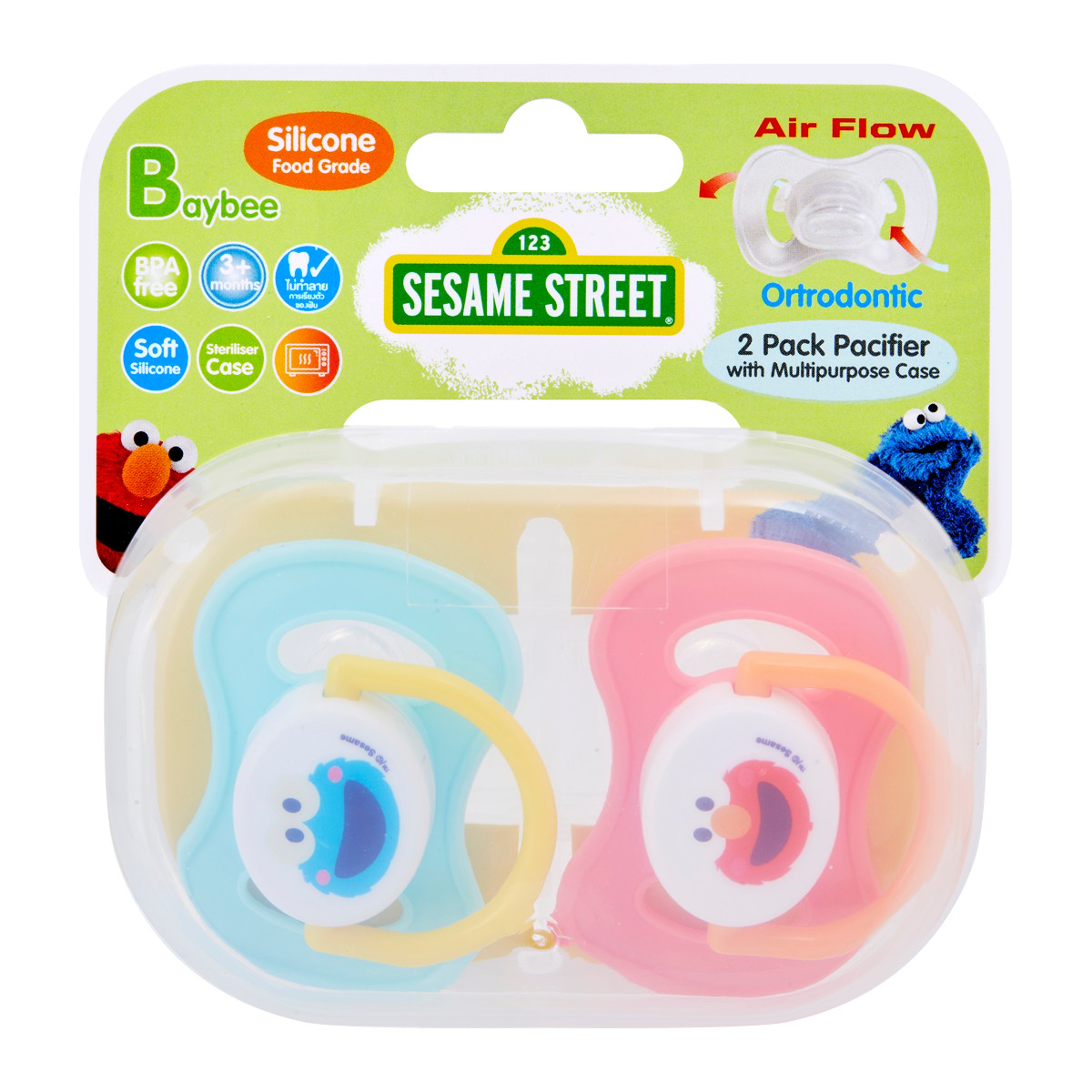 SESAME STREET Baby Pacifier Pack 2 Assorted Colors
