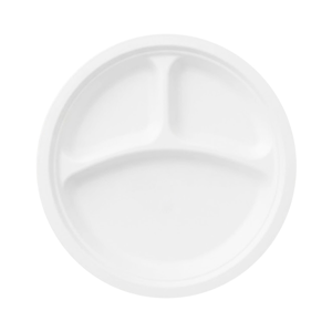 BIG C HAPPY PRICE 9" 3 Compartment Biodegradable Plate Pack 5 White_3