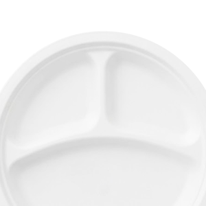 BIG C HAPPY PRICE 9" 3 Compartment Biodegradable Plate Pack 5 White_5