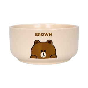 LINE FRIENDS Brown Round Bowl 6" Light Brown Color